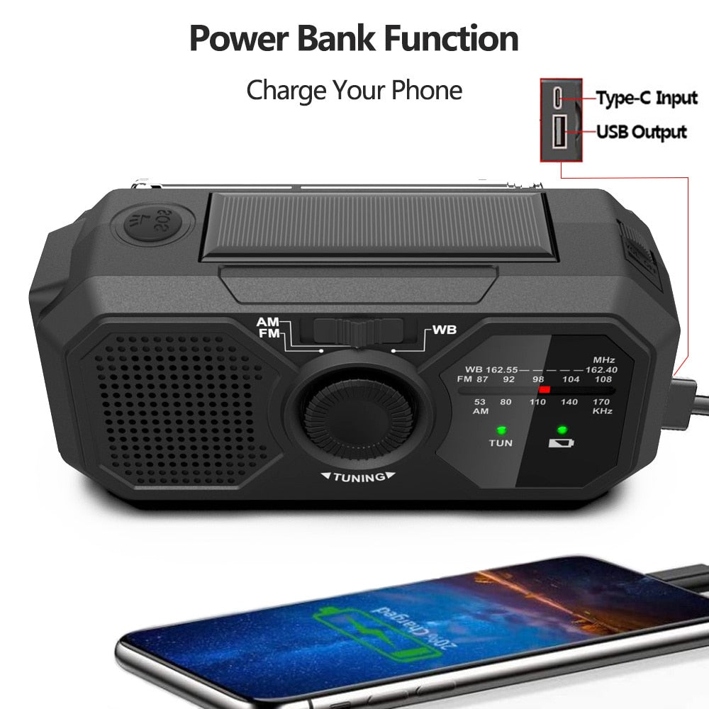 Notfall-Solar-Handkurbel-AM/FM/NOAA-Wetterradio