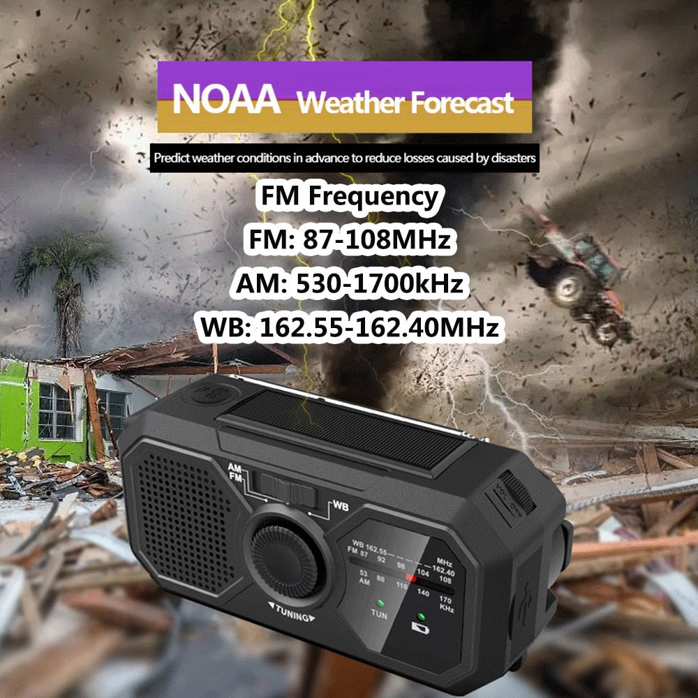 Notfall-Solar-Handkurbel-AM/FM/NOAA-Wetterradio