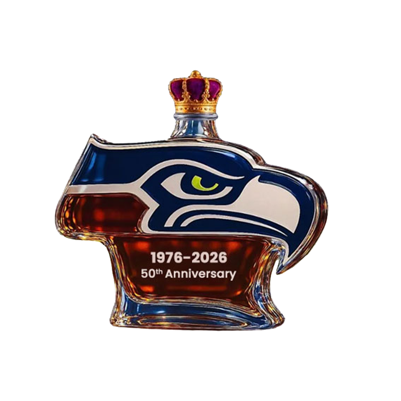 Seattle Seahawks 50th Anniversary Whiskey Bottle