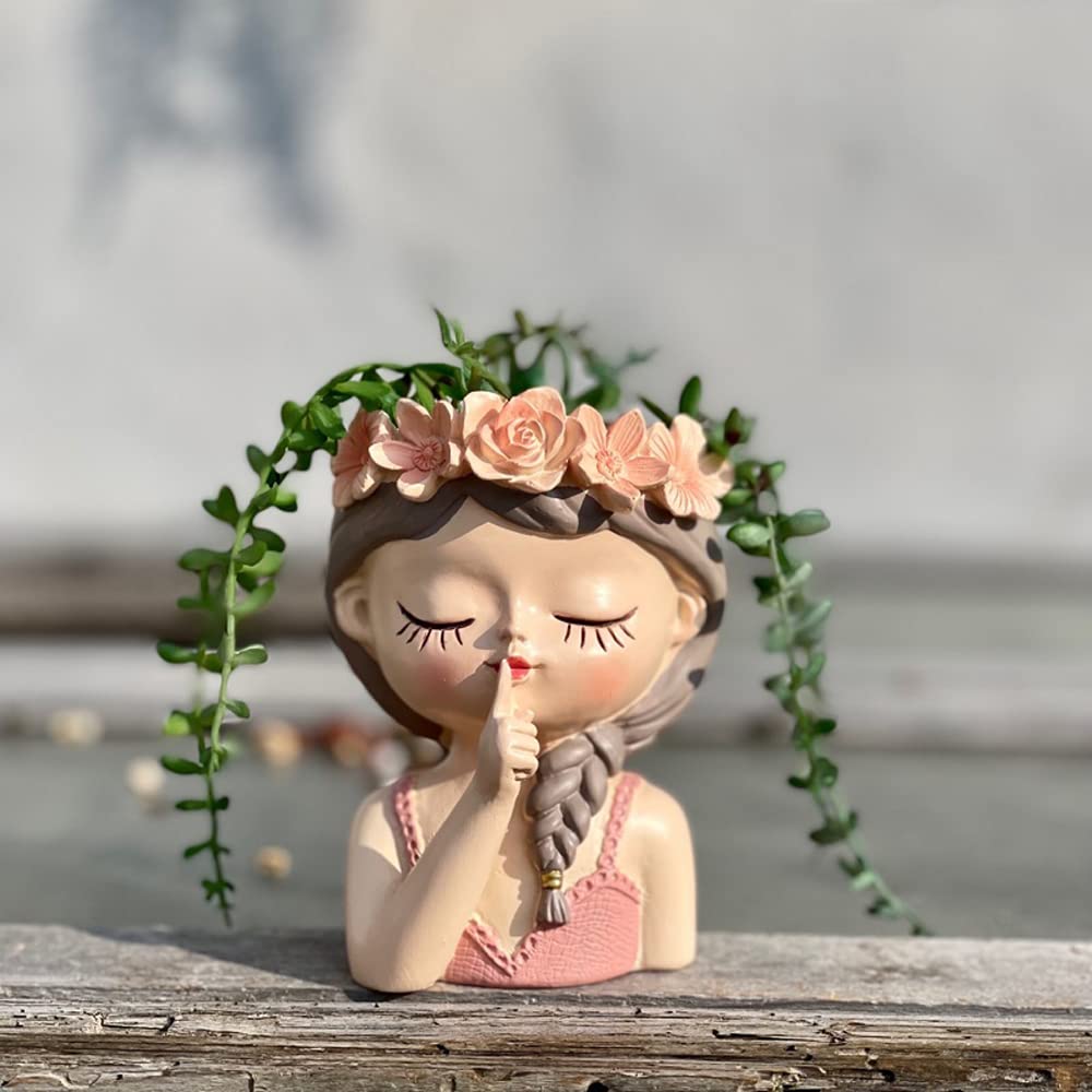 Blumentopf Harz Figur Mädchen