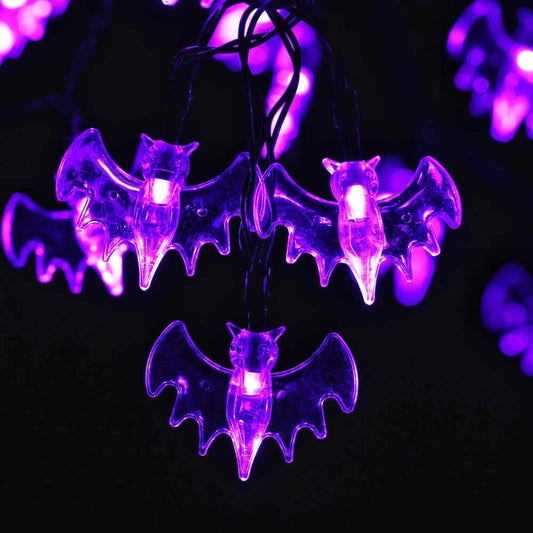 Halloween Lichterkette – Lila Fledermaus