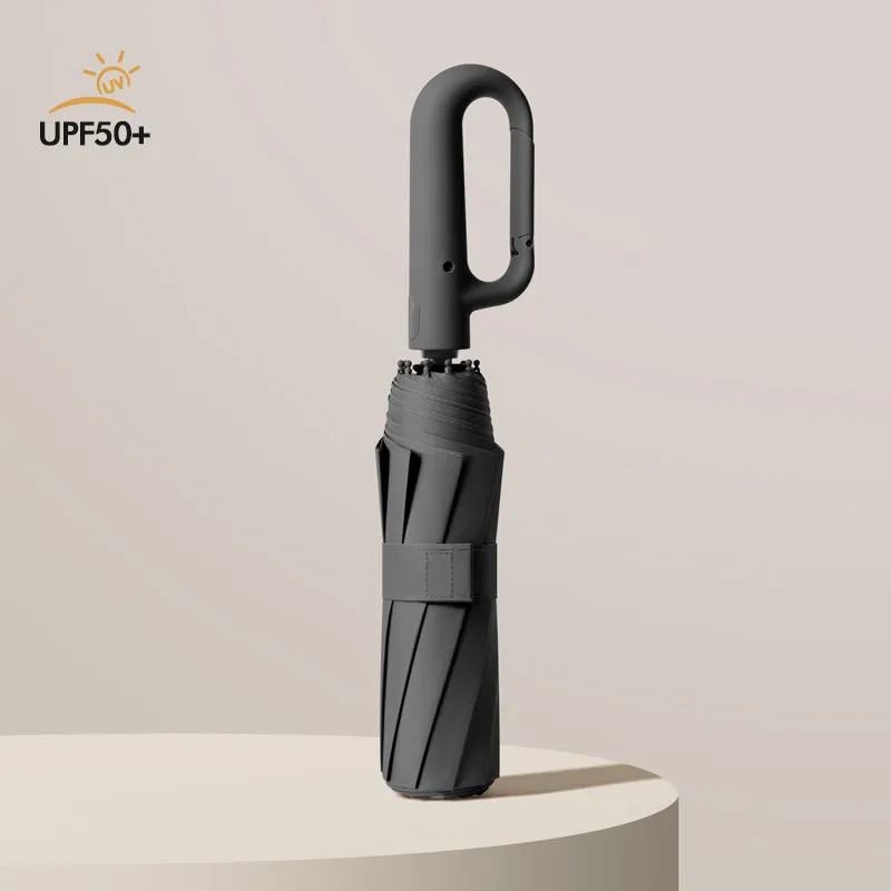 Umbrella with Novelty Carabiner Handle