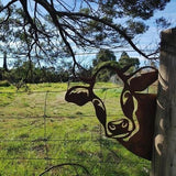 Sherem Farm Peeping Animal Metal Art