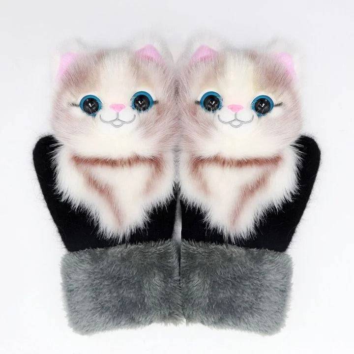 2022 new cartoon plush knitted gloves🌈 - Keilini