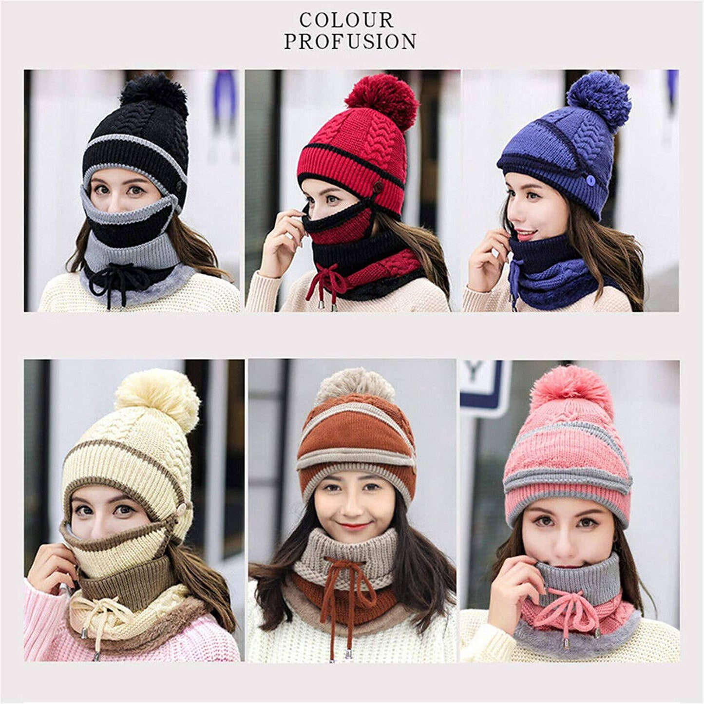 2022 New 3 in 1 Winter Beanie Set - Keilini