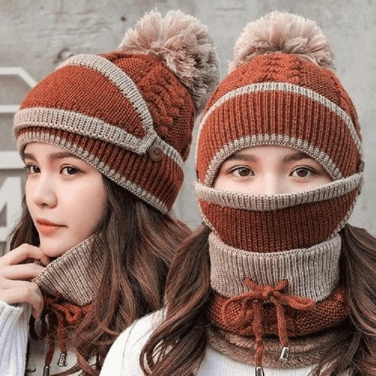 2022 New 3 in 1 Winter Beanie Set - Keilini