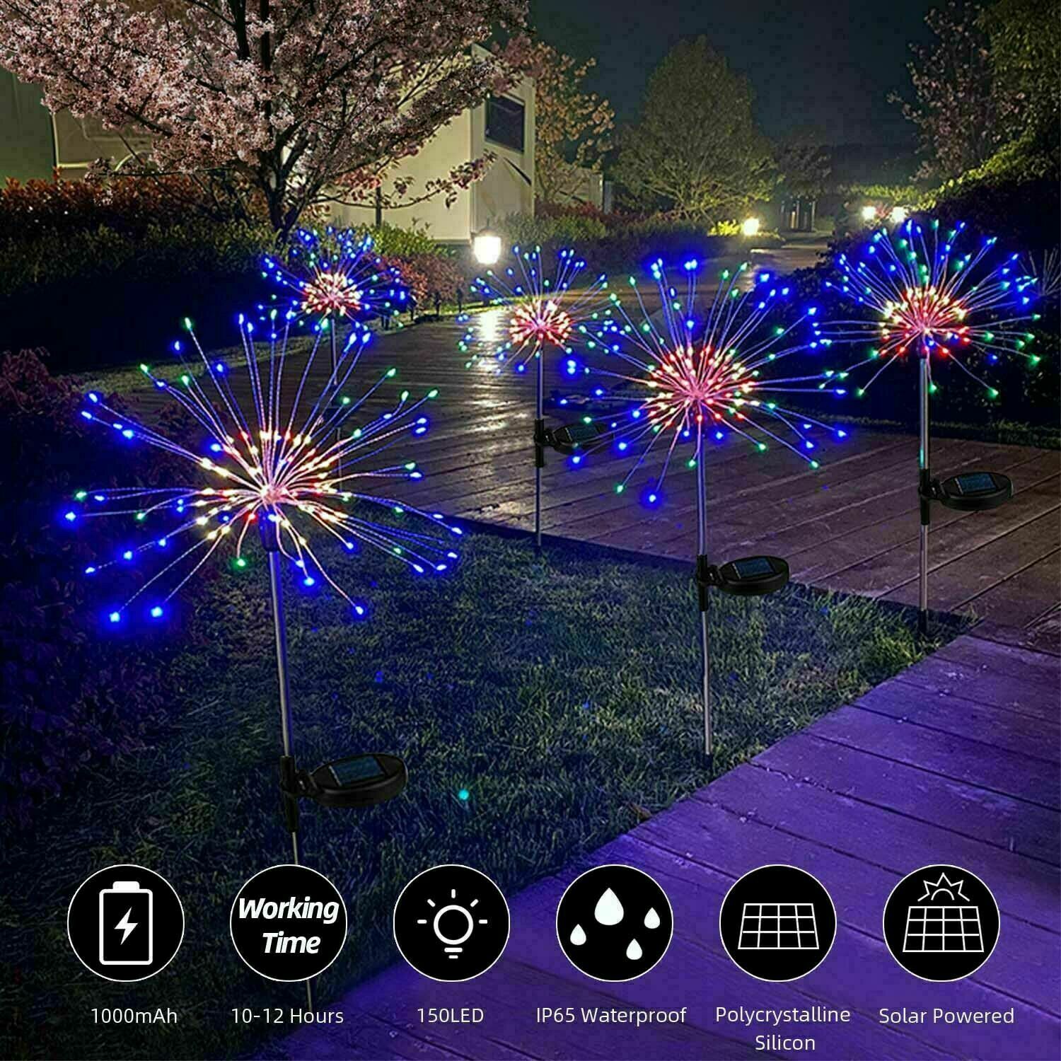 Solar Outdoor Waterproof Yard Fireworks Light - 150 LED Solar Light Depot 