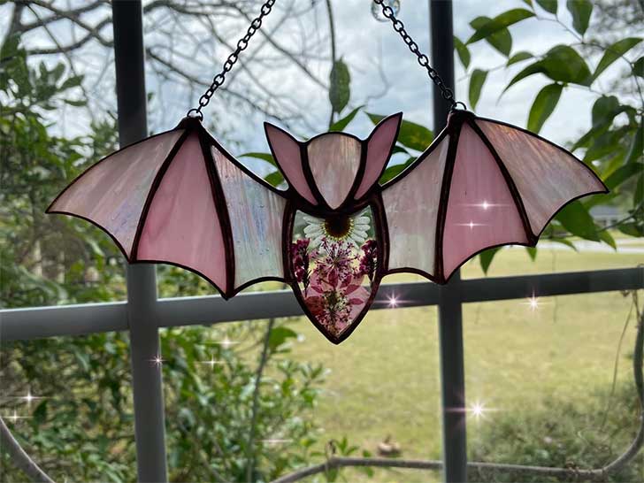 Fledermaus Buntglas Lichtfänger Fensterhänger