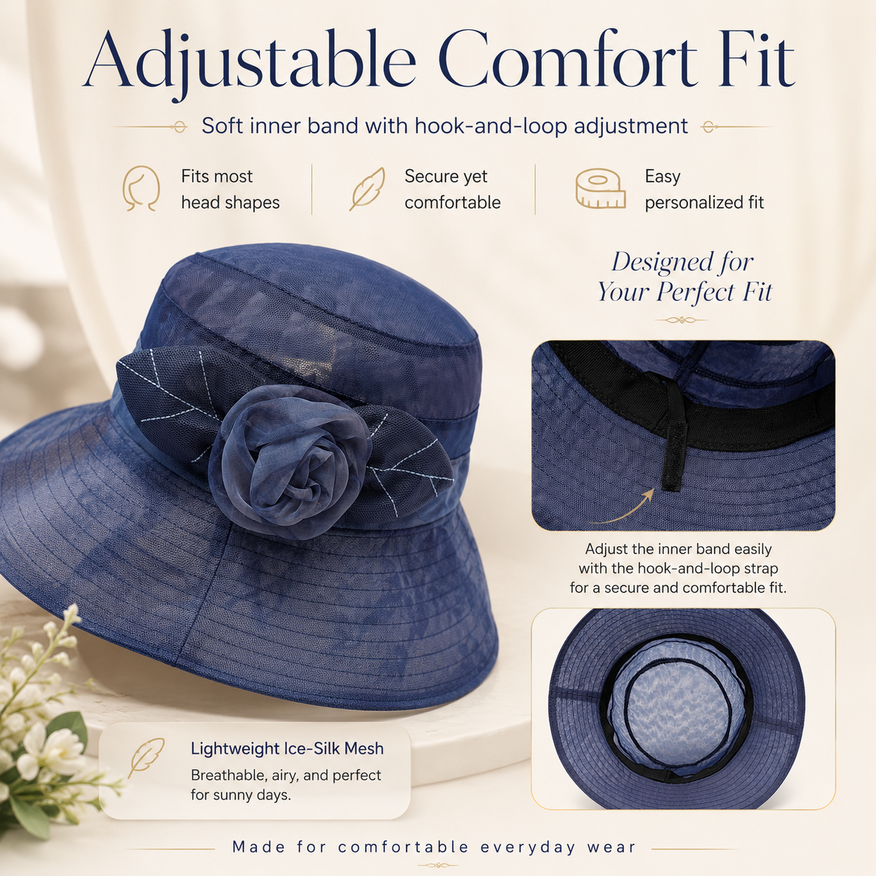 Women’s Ice-Silk Wide Brim Sun Hat 🌸