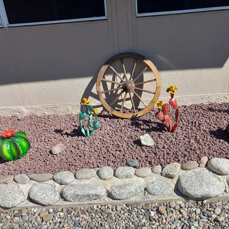 Metal Cactus Yard Art Decor Colorful Hand Painted Garden Metal Art