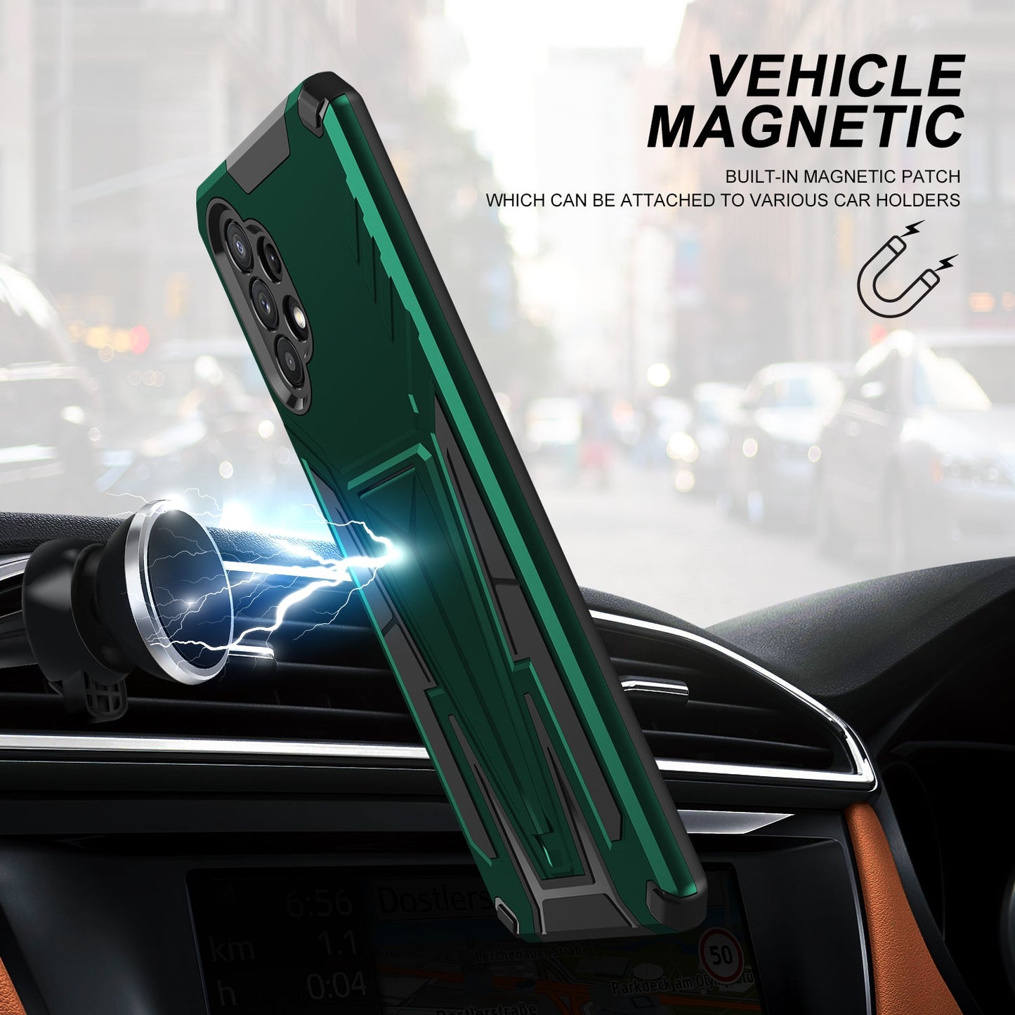 New Extraordinary Armor Bracket Magnetic Phone Case For Samsung A32 5G