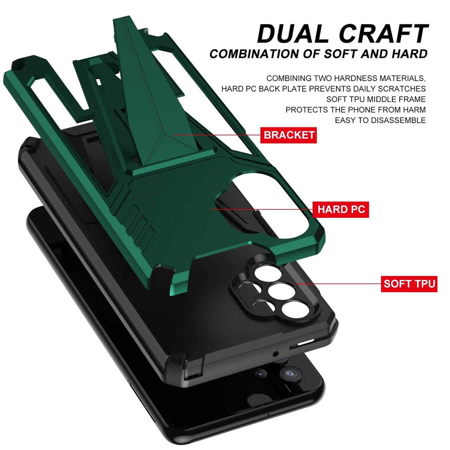 New Extraordinary Armor Bracket Magnetic Phone Case For Samsung A32 5G