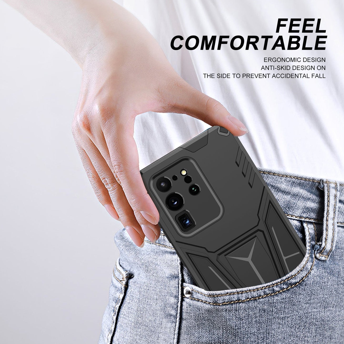 Nouvelle coque de téléphone magnétique avec support blindé extraordinaire pour Samsung S20 Ultra
