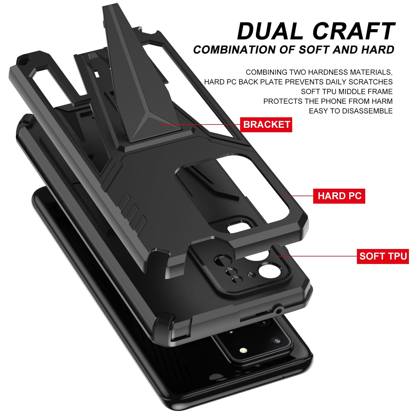 Nouvelle coque de téléphone magnétique avec support blindé extraordinaire pour Samsung S20 Ultra