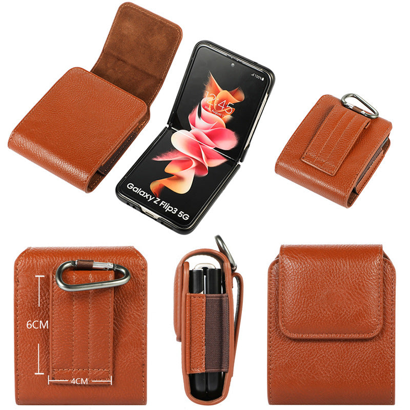 Litschi-Faltbildschirm-Gürteltasche für Samsung Galaxy Z Flip3 5G