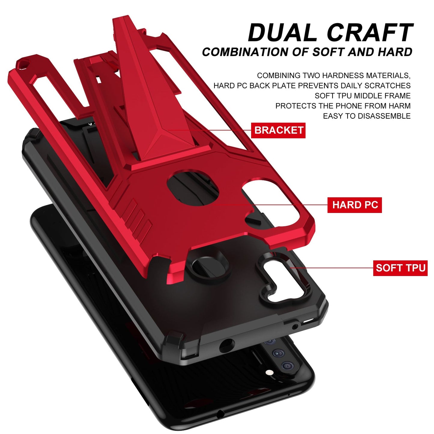 New Extraordinary Armor Bracket Magnetic Phone Case For Samsung A11