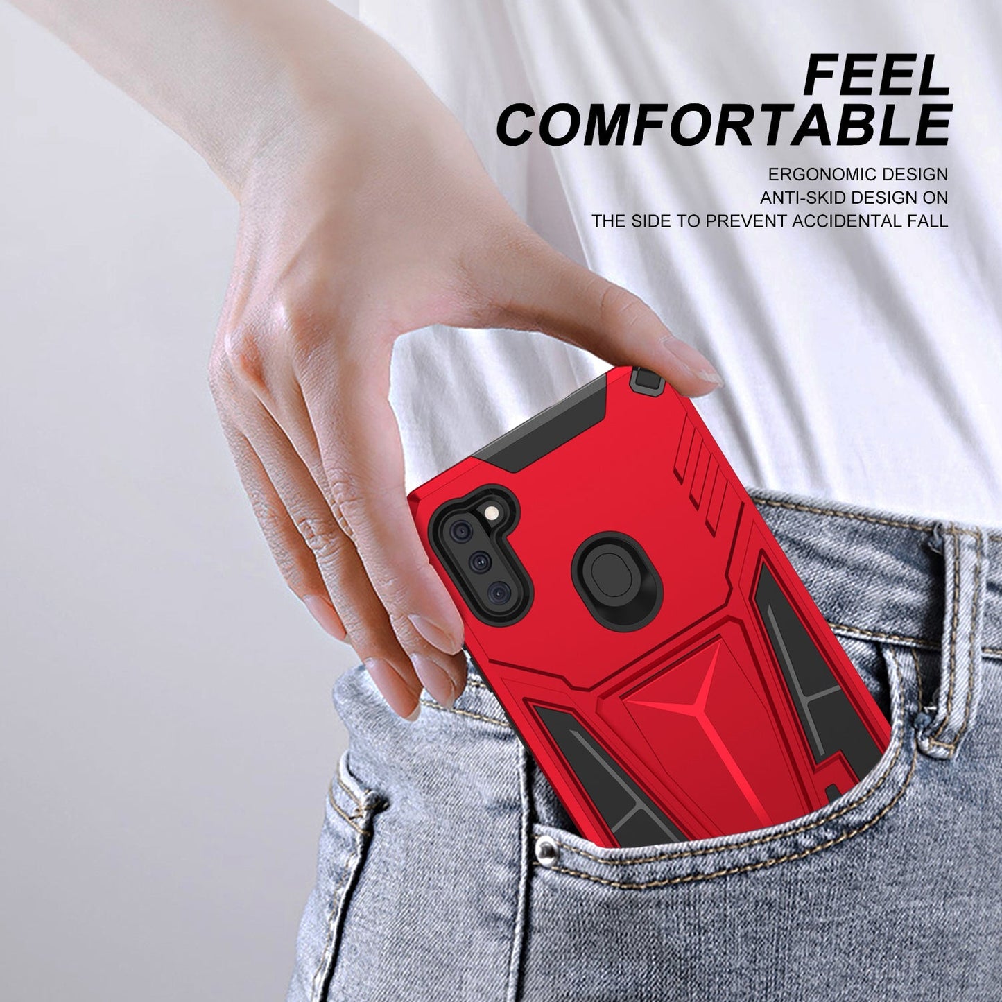 New Extraordinary Armor Bracket Magnetic Phone Case For Samsung A11