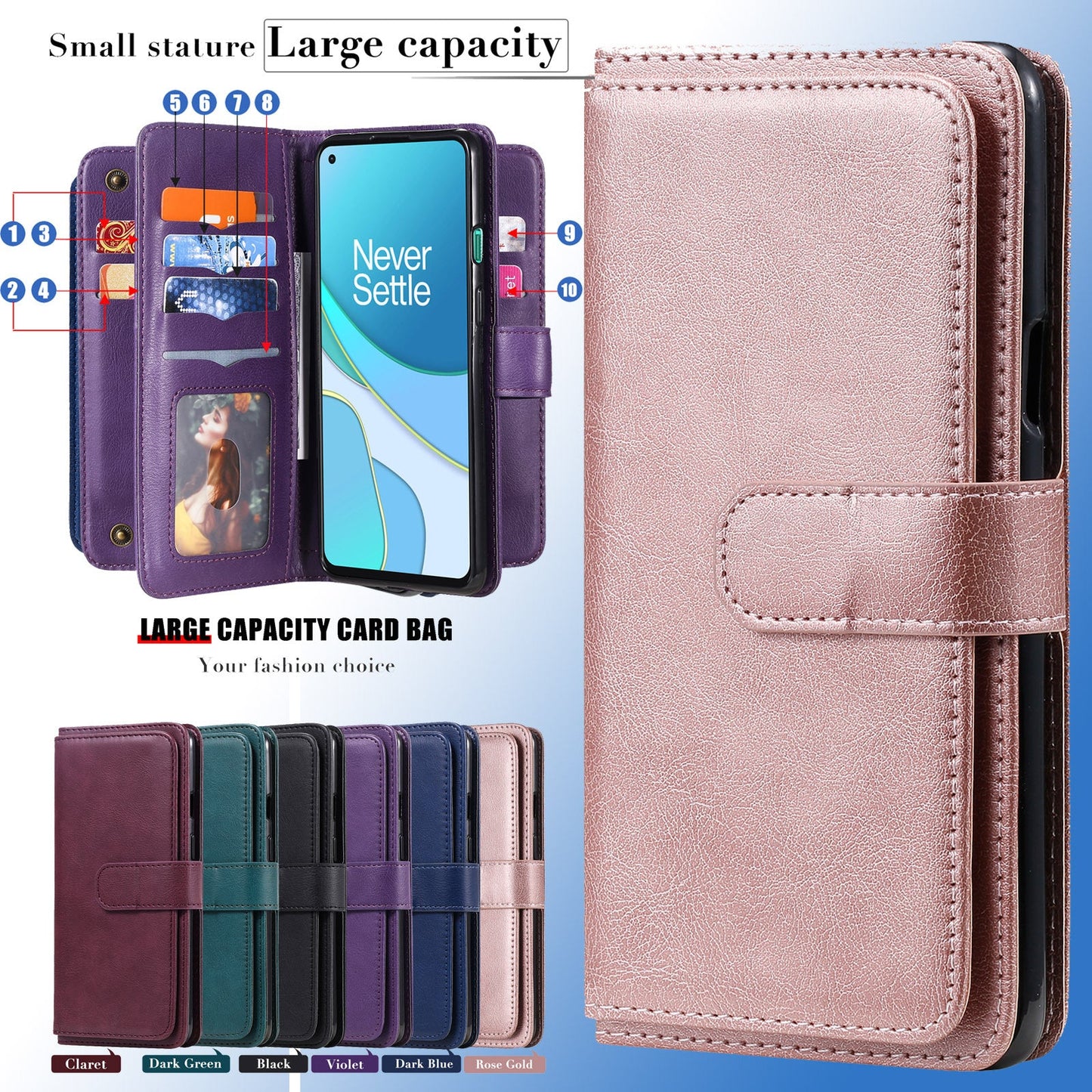 Multifunctional Large-Capacity Wallet Phone Case For OnePlus Nord N100 5G