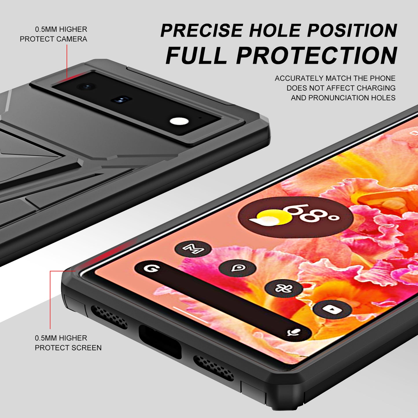 Neue außerordentliche Rüstungshalterung Magnetische Hülle für Google Pixel 6