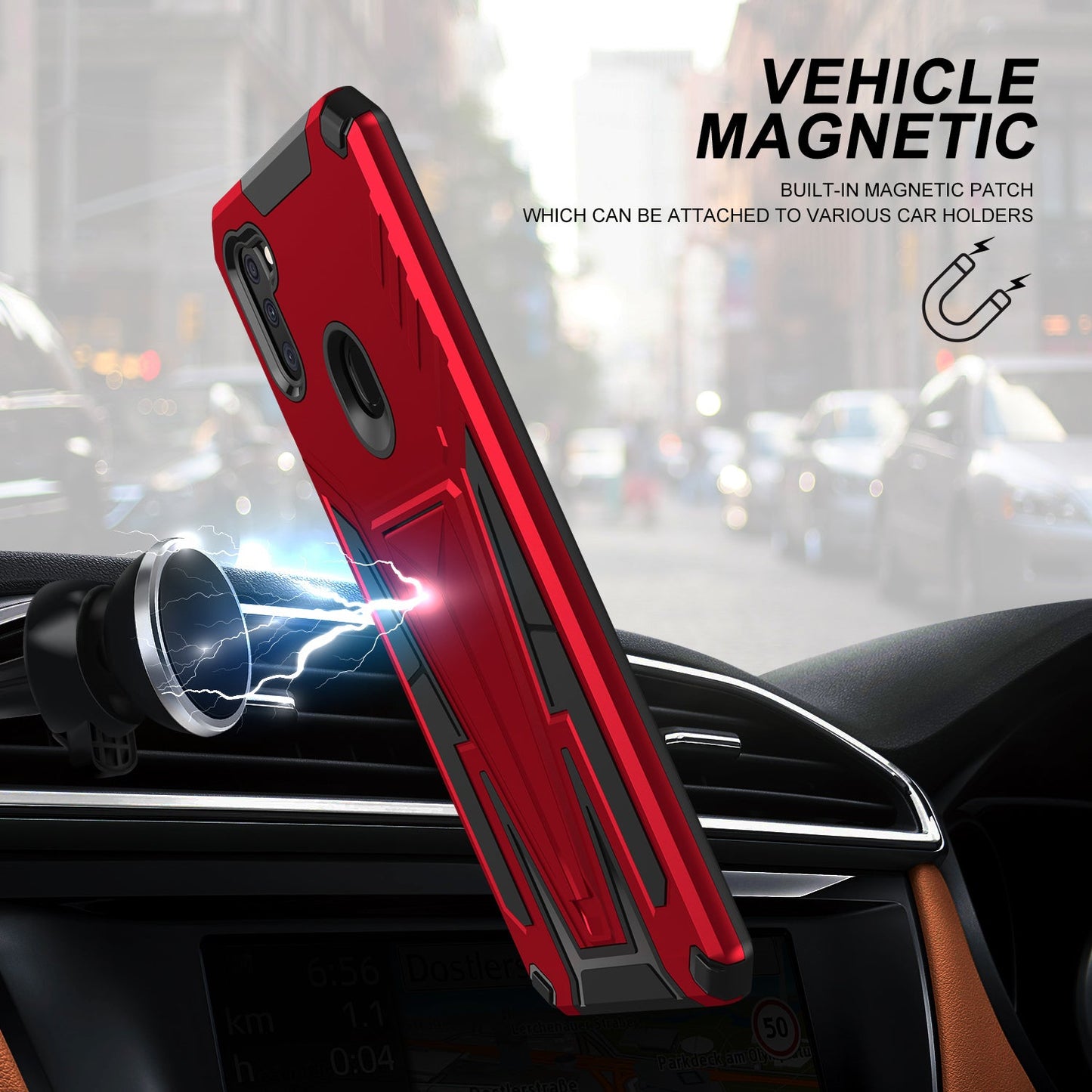 New Extraordinary Armor Bracket Magnetic Phone Case For Samsung A11