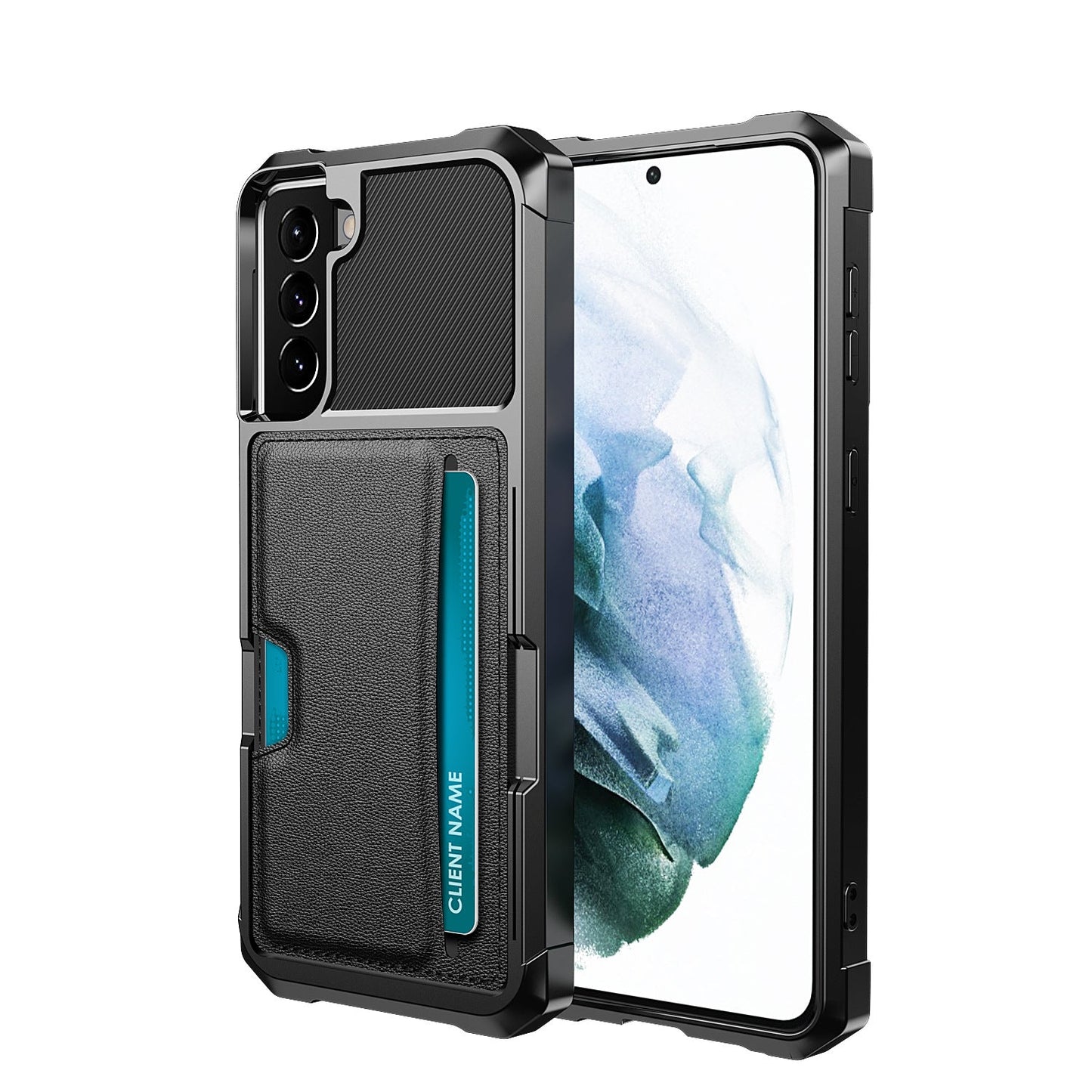 Étui de téléphone anti-chute avec fente pour carte magnétique pour Samsung
