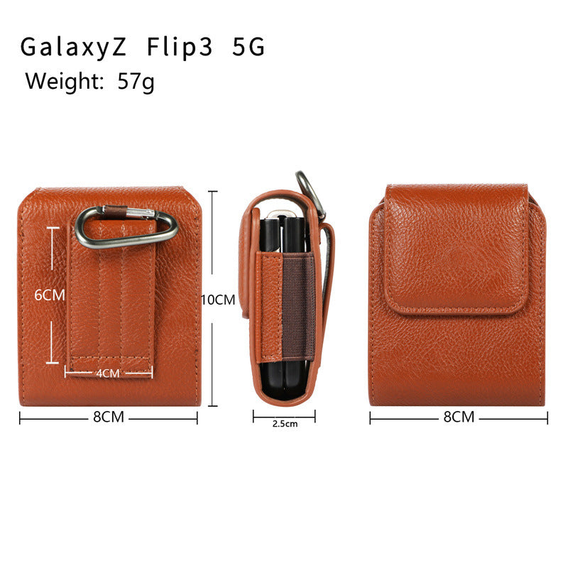 Litschi-Faltbildschirm-Gürteltasche für Samsung Galaxy Z Flip3 5G