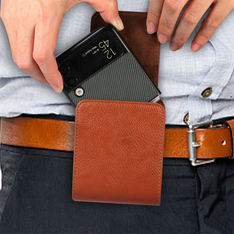 Litschi-Faltbildschirm-Gürteltasche für Samsung Galaxy Z Flip3 5G