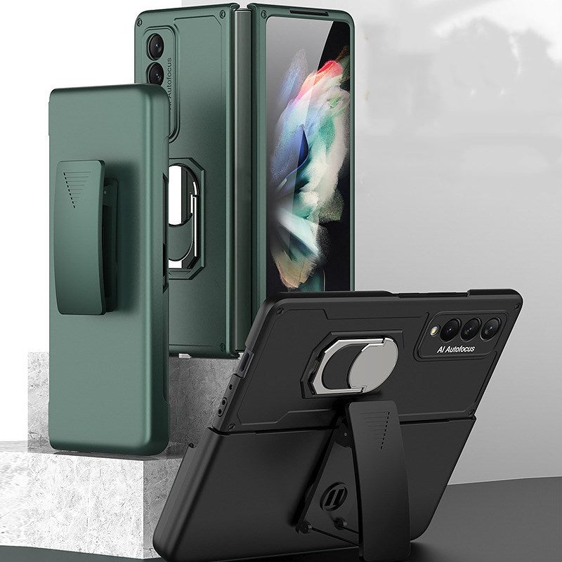 Coque Ultra-fine Pliante Anti-chute Tout Compris avec Clip Dorsal pour Samsung Galaxy Z Fold3 5G