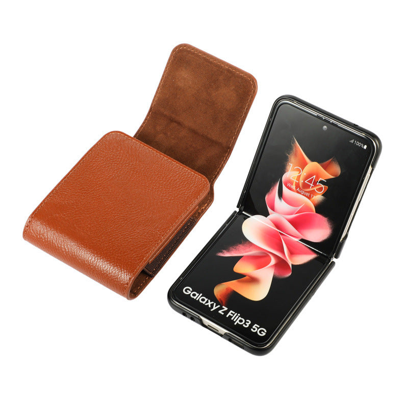 Litschi-Faltbildschirm-Gürteltasche für Samsung Galaxy Z Flip3 5G