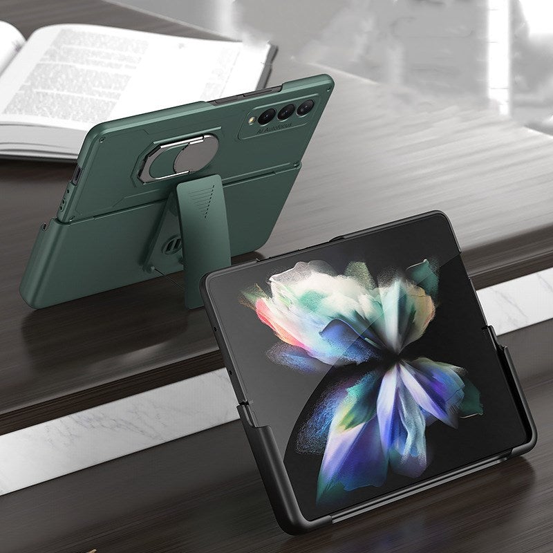 Coque Ultra-fine Pliante Anti-chute Tout Compris avec Clip Dorsal pour Samsung Galaxy Z Fold3 5G