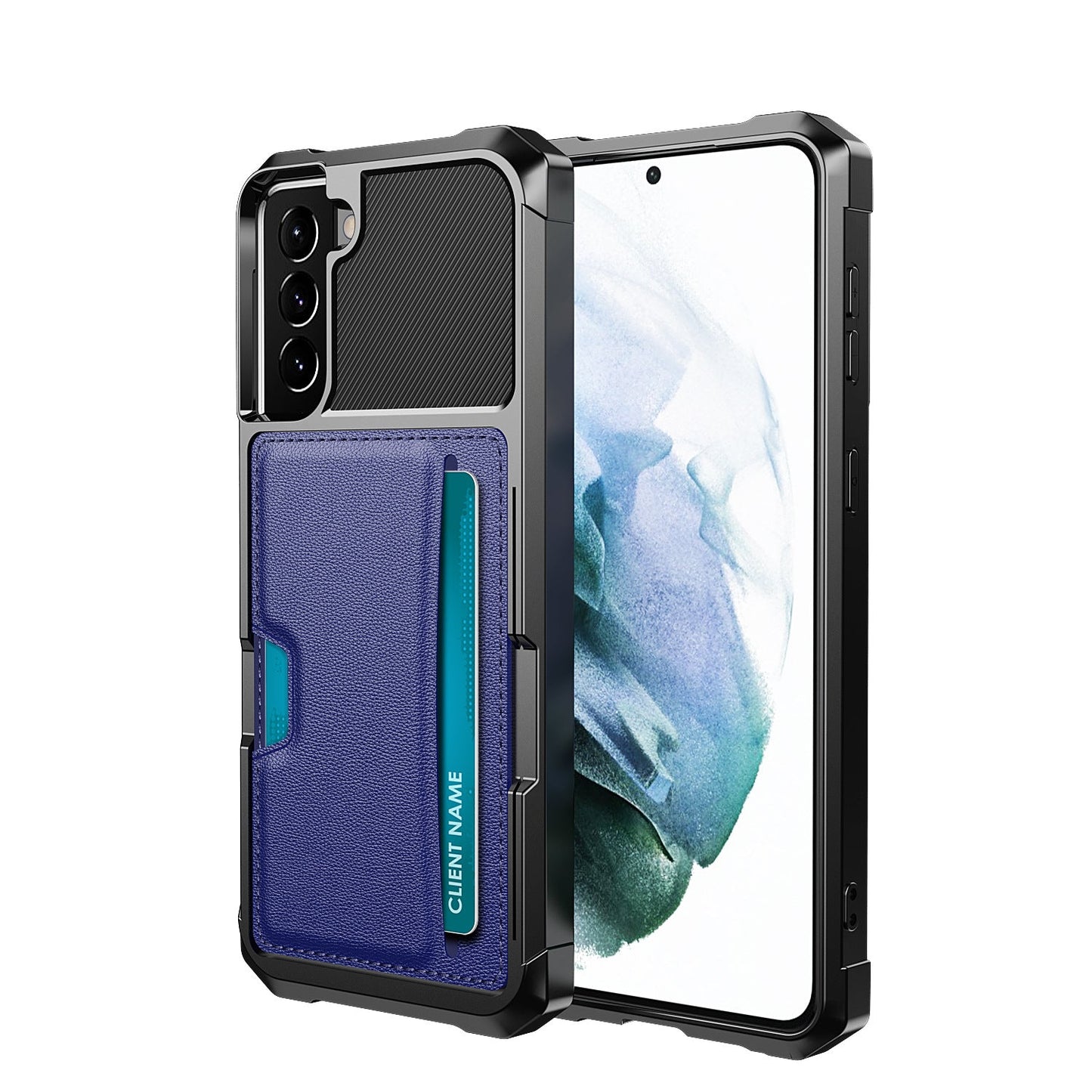 Étui de téléphone anti-chute avec fente pour carte magnétique pour Samsung