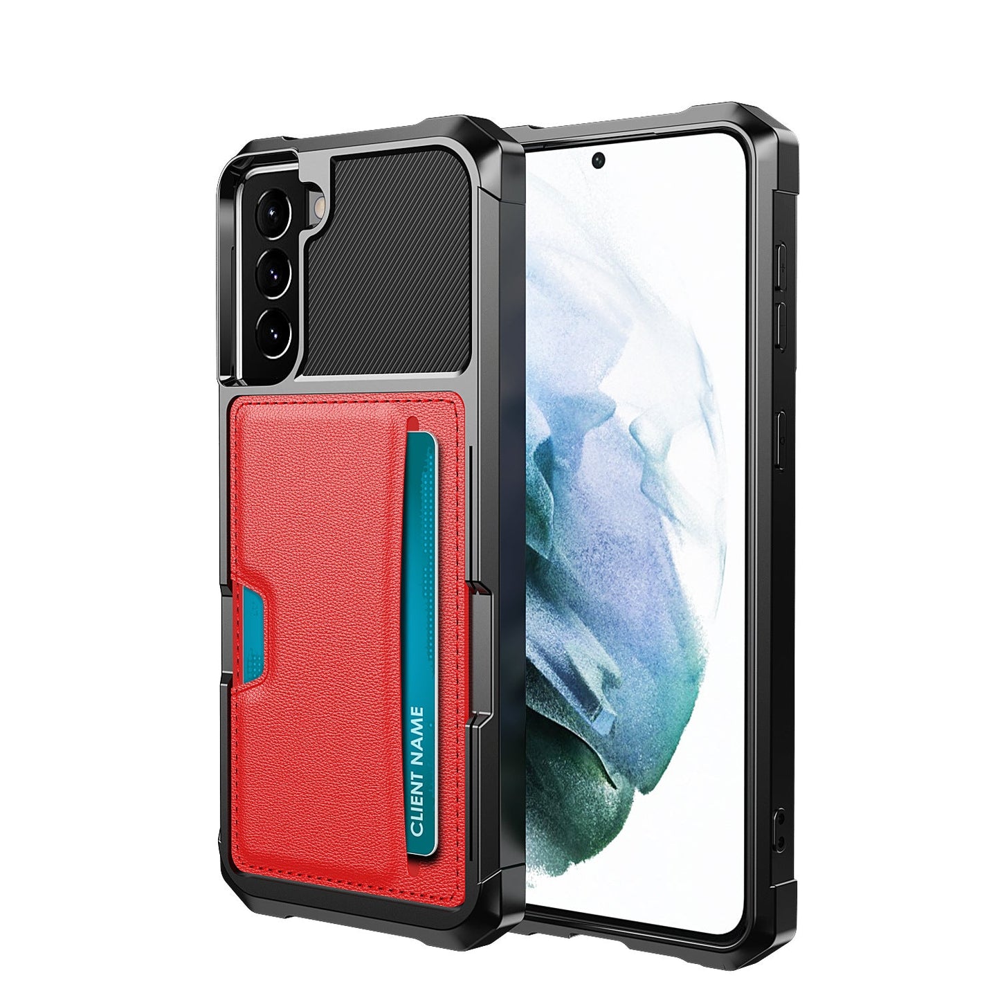 Étui de téléphone anti-chute avec fente pour carte magnétique pour Samsung