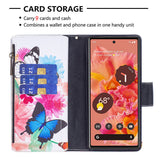 Large Capacity Painted Zipper Leather Case For Google Pixel 6 Pro