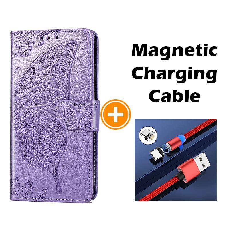 Luxury Embossed Butterfly Leather Wallet Flip Case For Samsung Galaxy S10