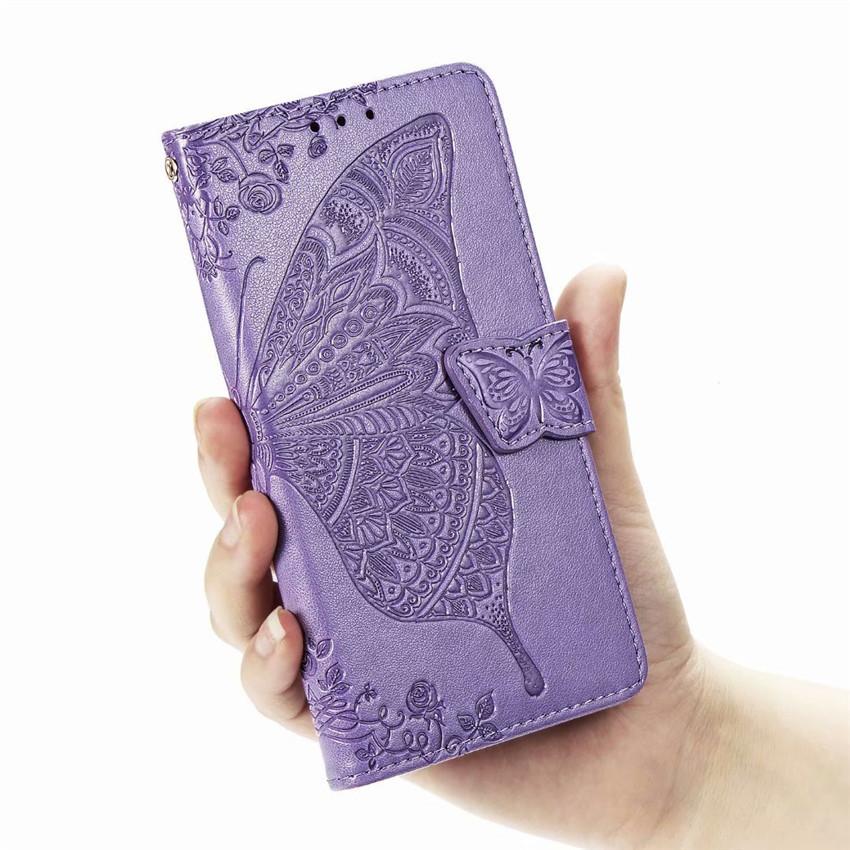 Luxury Embossed Butterfly Leather Wallet Flip Case for LG Stylo 4