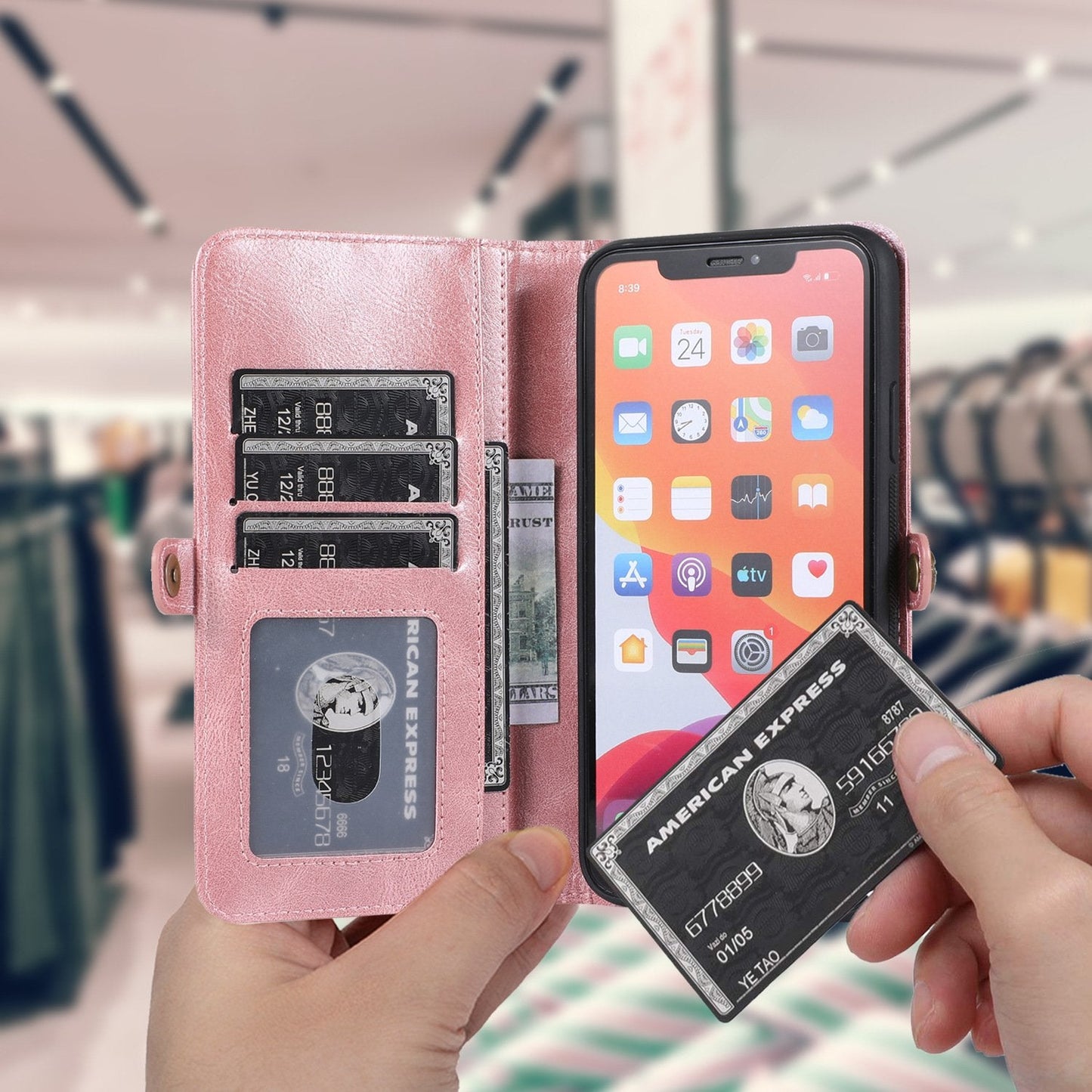 Multifunktionales magnetisches Split-Wallet Handyhülle für die iPhone 13 Serie