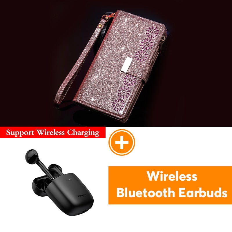 Glitzer Funkelnd Mädchenhaft Bling Leder Flip Cover für Samsung Note20/Note20 5G