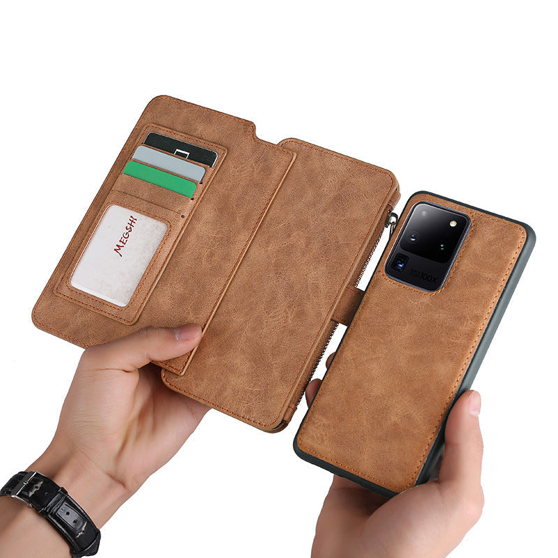Étui de téléphone multifonctionnel avec porte-cartes magnétique pour Samsung S/Note Series