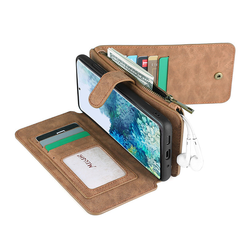 Étui de téléphone multifonctionnel avec porte-cartes magnétique pour Samsung S/Note Series