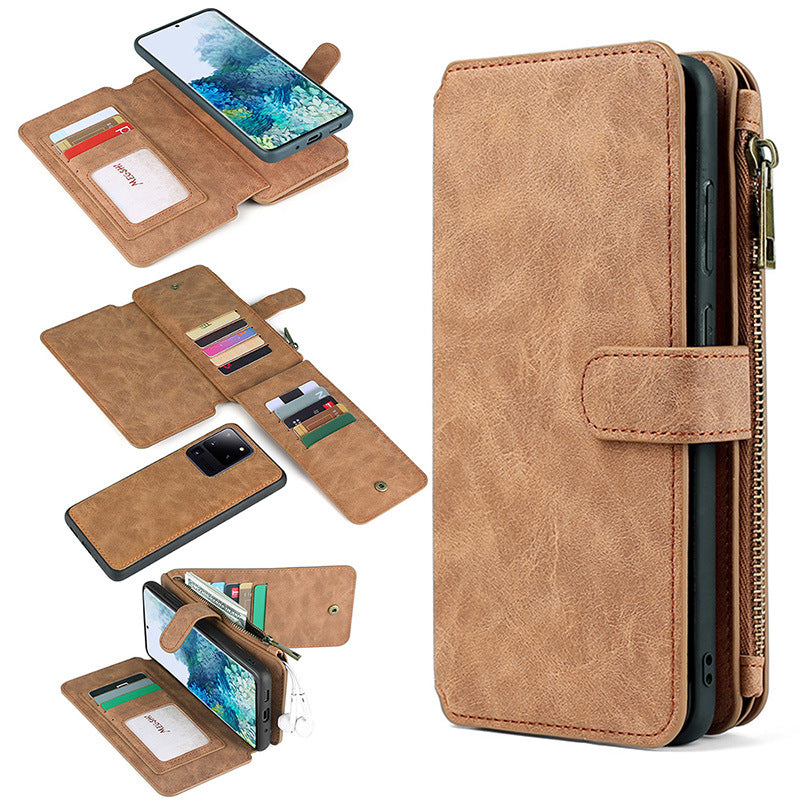 Étui de téléphone multifonctionnel avec porte-cartes magnétique pour Samsung S/Note Series