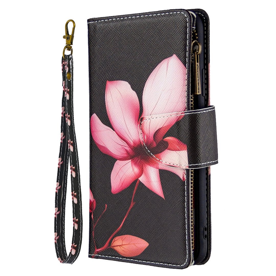 Large Capacity Painted Zipper Leather Case For iPhone 13 Series