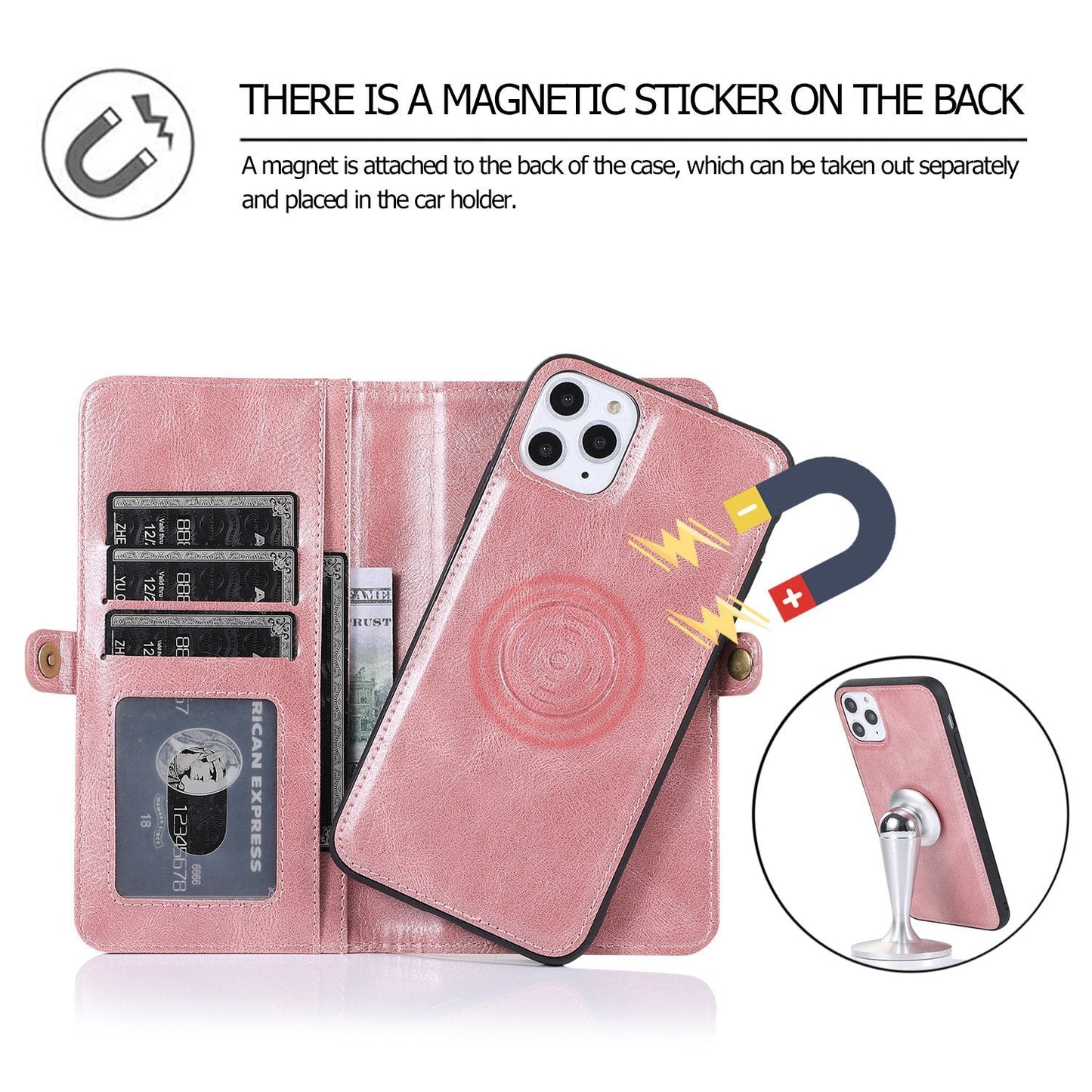 Multifunktionales magnetisches Split-Wallet Handyhülle für die iPhone 13 Serie