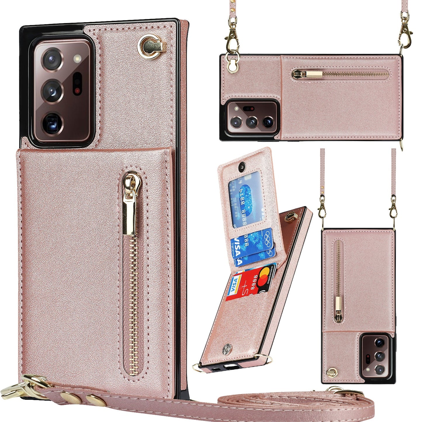 New Crossbody Zipper Wallet Phone Case For Samsung Note20 Ultra