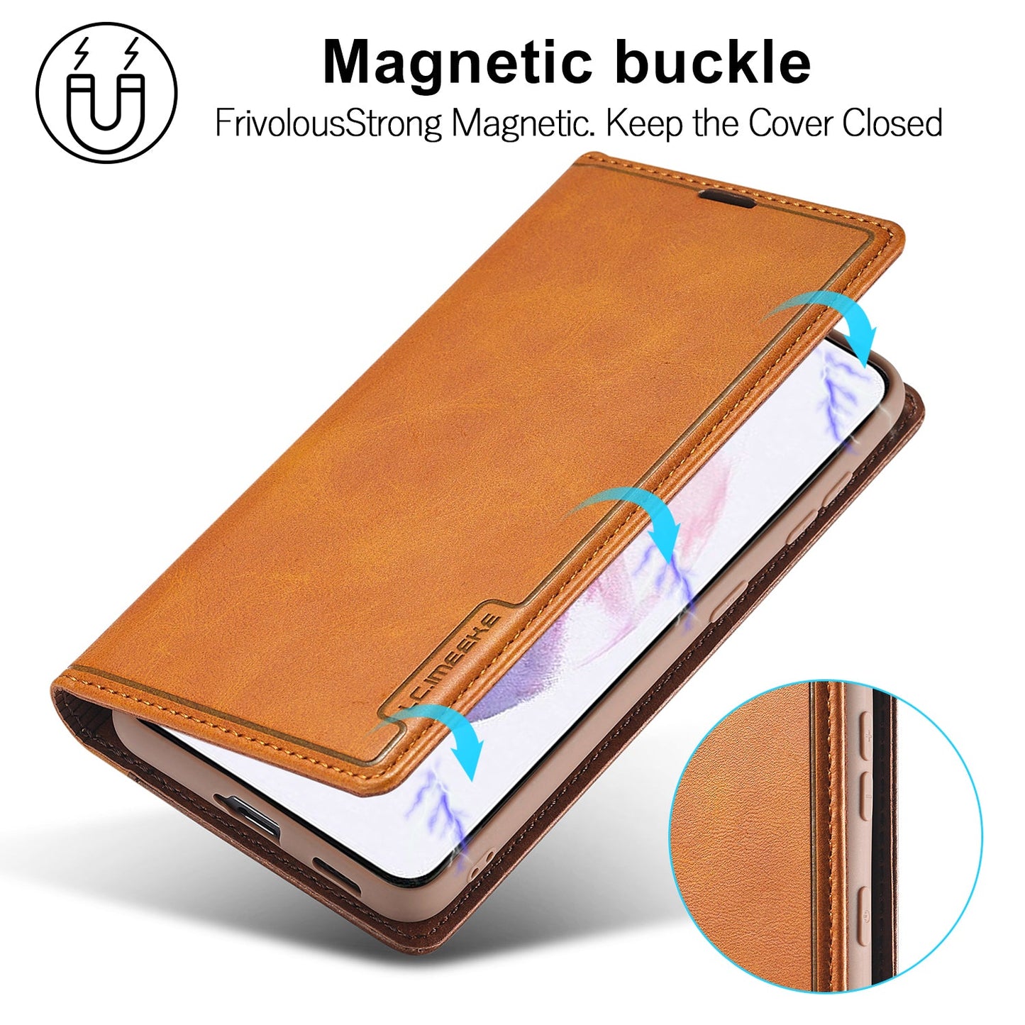 Étui portefeuille magnétique de haute qualité pour Samsung S21 5G