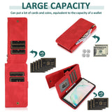 Luxury Skin Feel Multi-card Zipper Leather Case For Samsung Note10
