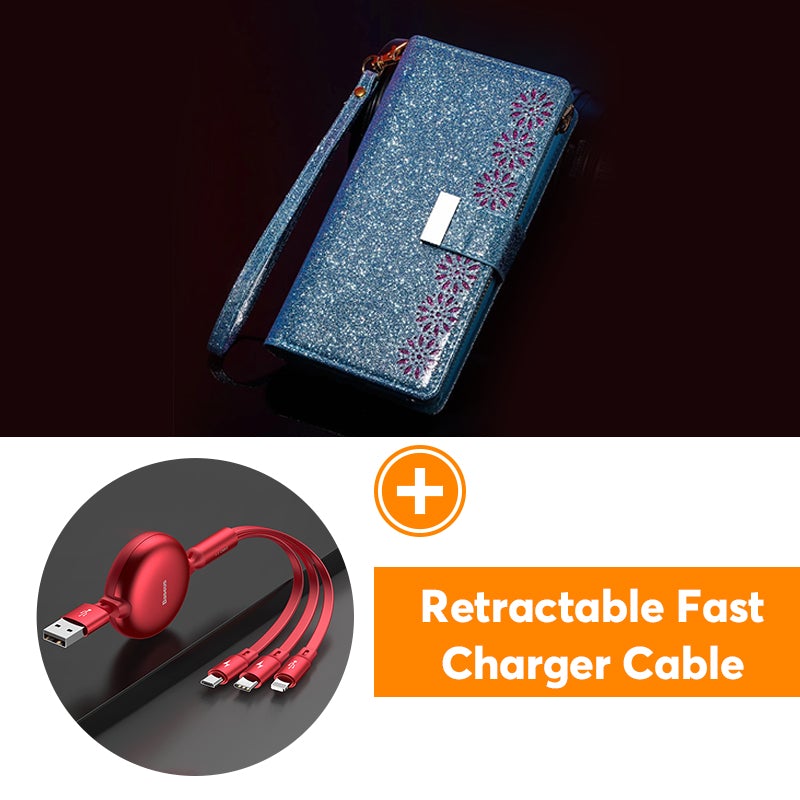 Glitzer Funkelnd Mädchenhaft Bling Leder Flip Cover für Samsung Note20/Note20 5G