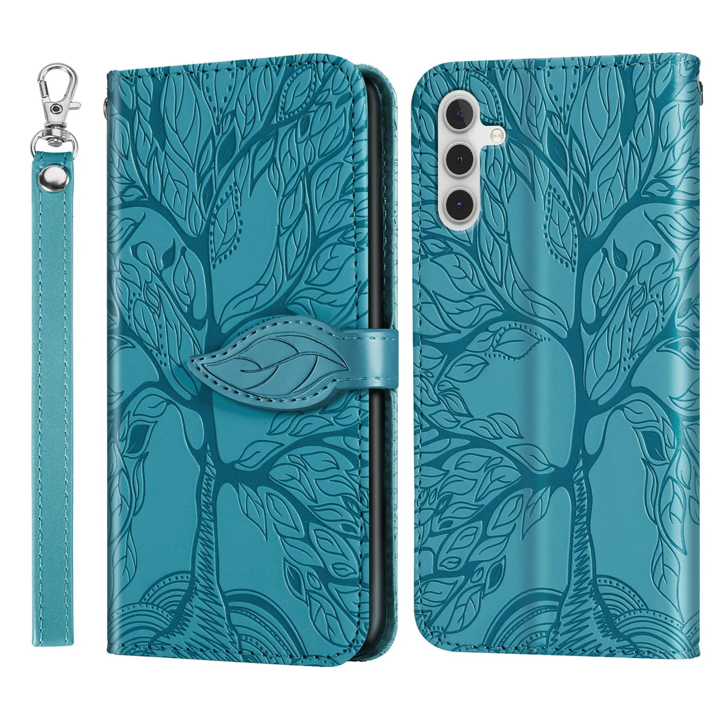 Neue 3D geprägte Lebensbaum-Brieftaschen-Handyhülle für Samsung A-Serie