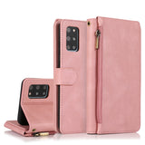 Luxury Skin Feel Multi-card Zipper Leather Case For Samsung S20 Plus