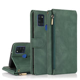 Luxury Skin Feel Multi-card Zipper Leather Case For Samsung A21S