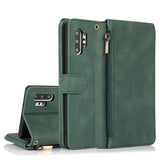 Luxury Skin Feel Multi-card Zipper Leather Case For Samsung Note10 Plus